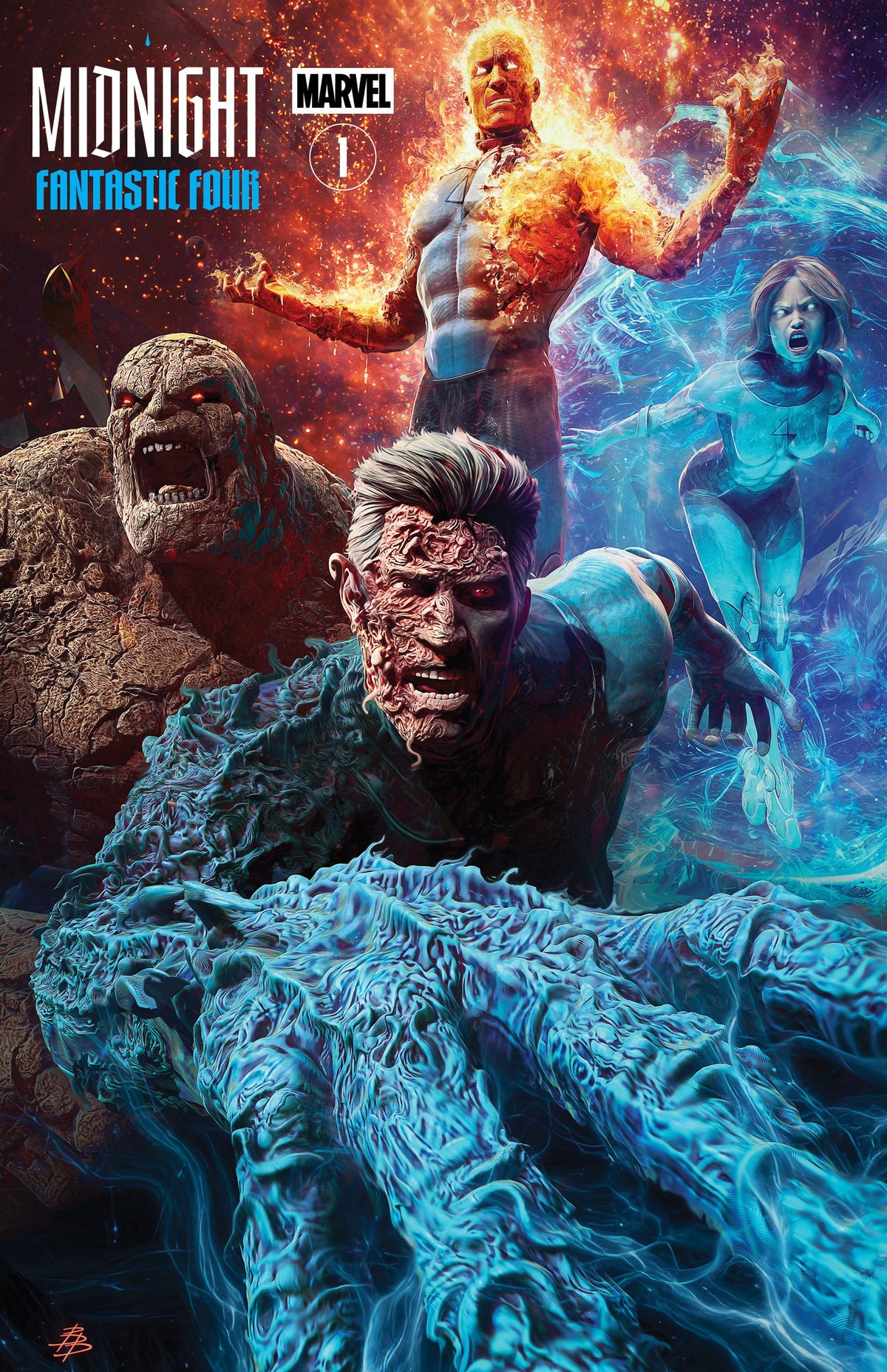 MIDNIGHT FANTASTIC FOUR #1 - BJORN BARENDS TRADE VARIANT KNIGHT OF COMICS NYCC 2026 EXCLUSIVE LTD 1000