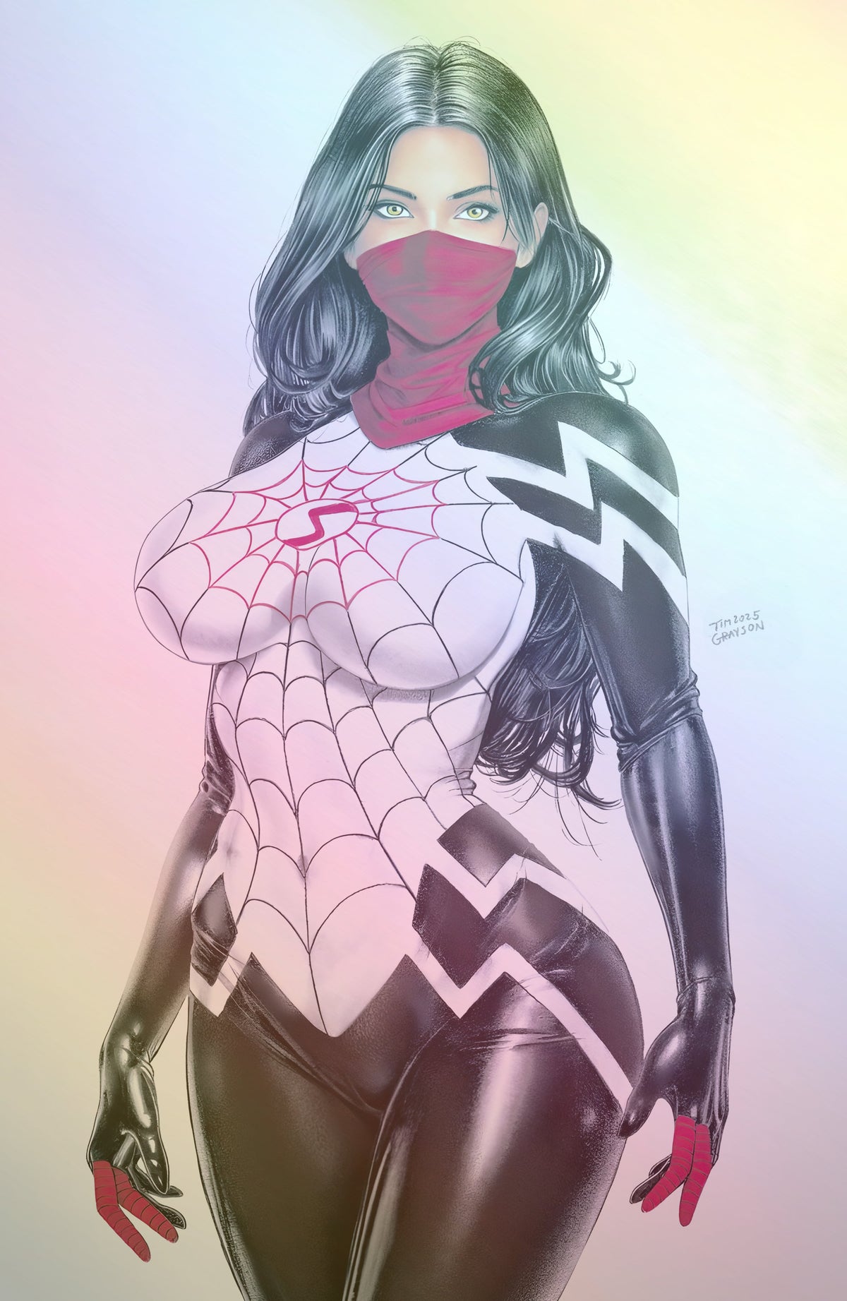 WAIFU CHRONICLES #1 - GHOST SPIDER COSPLAY - TIM GRAYSON COVER A FOIL KNIGHT OF COMICS EXCLUSIVE LTD 10