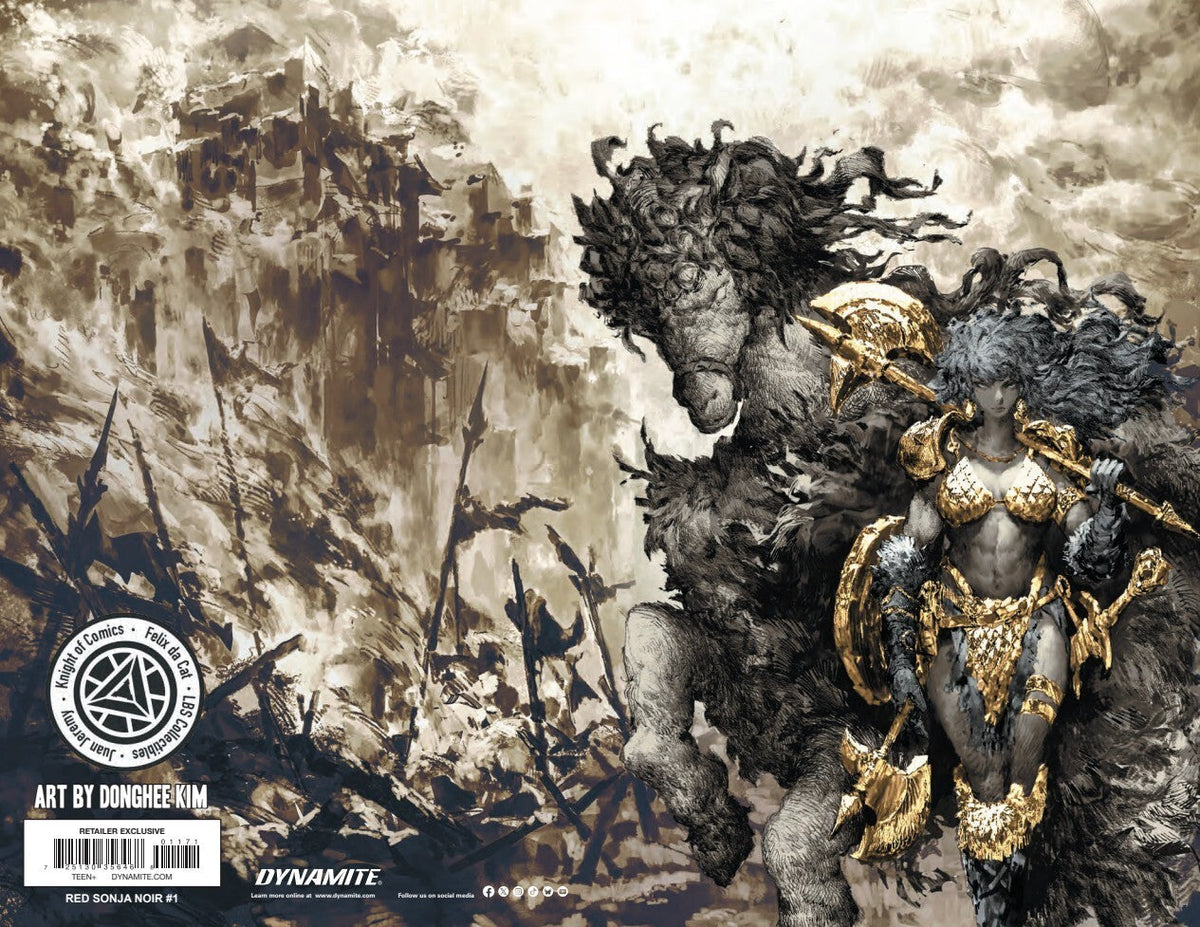 RED SONJA NOIR #1 - DONGHEE KIM VIRGIN VARIANT WRAPAROUND COVER B HEROESCON KNIGHT OF COMICS EXCLUSIVE