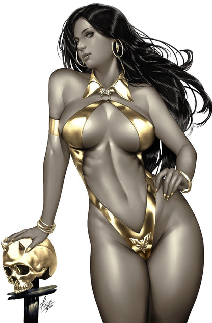 VAMPIRELLA ARMAGEDDON #1 - JOHN VASQUEZ WRAPAROUND COVER B GOLD SDCC 2025 LTD 100