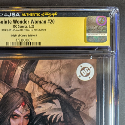 CGC 9.8 JSA Absolute Wonder Woman #1 | Virgin Dan Quintana Signed