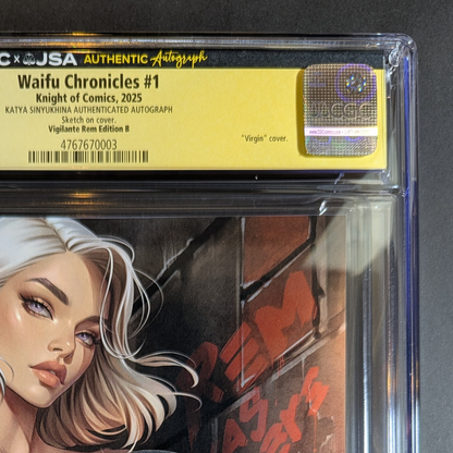 CGC 9.9 JSA | Waifu Chronicles "Vigilante Rem" Signed/Remark Katya Sinyukhina