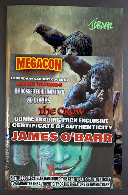 The Crow | Megacon Legendary Barends Embossed Foil Signed O'Barr COA NM+ LTD 50
