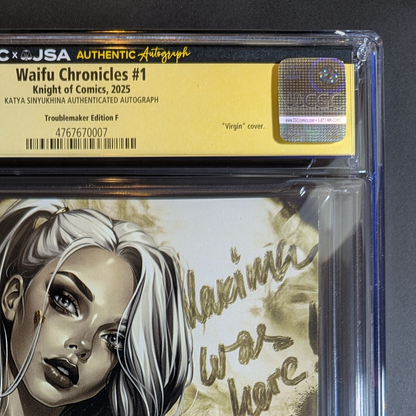 CGC 9.8 JSA | Waifu Chronicles "Troublemaker" | Cover F Signed Katya Sinyukhina