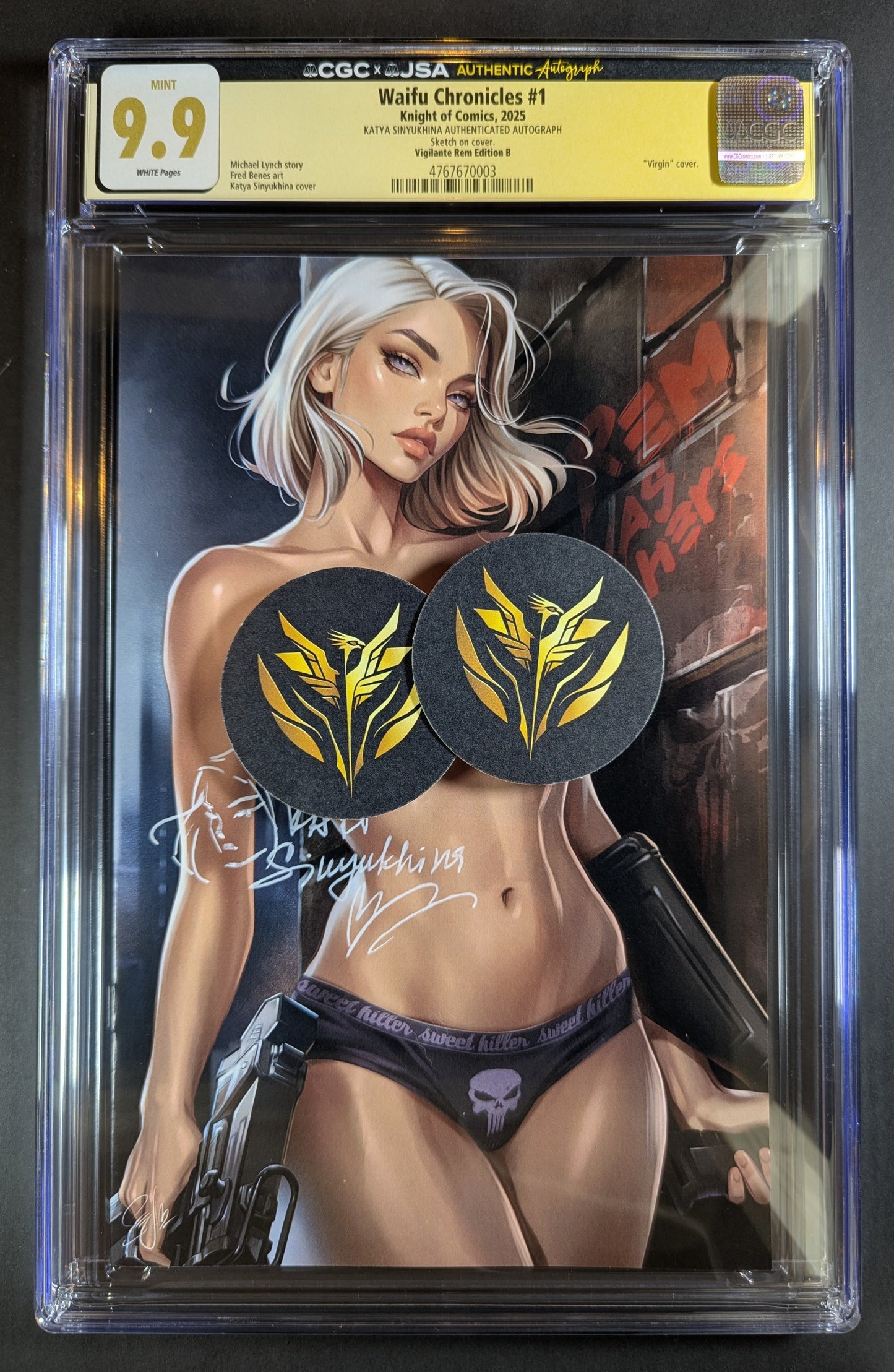 CGC 9.9 JSA | Waifu Chronicles "Vigilante Rem" Signed/Remark Katya Sinyukhina