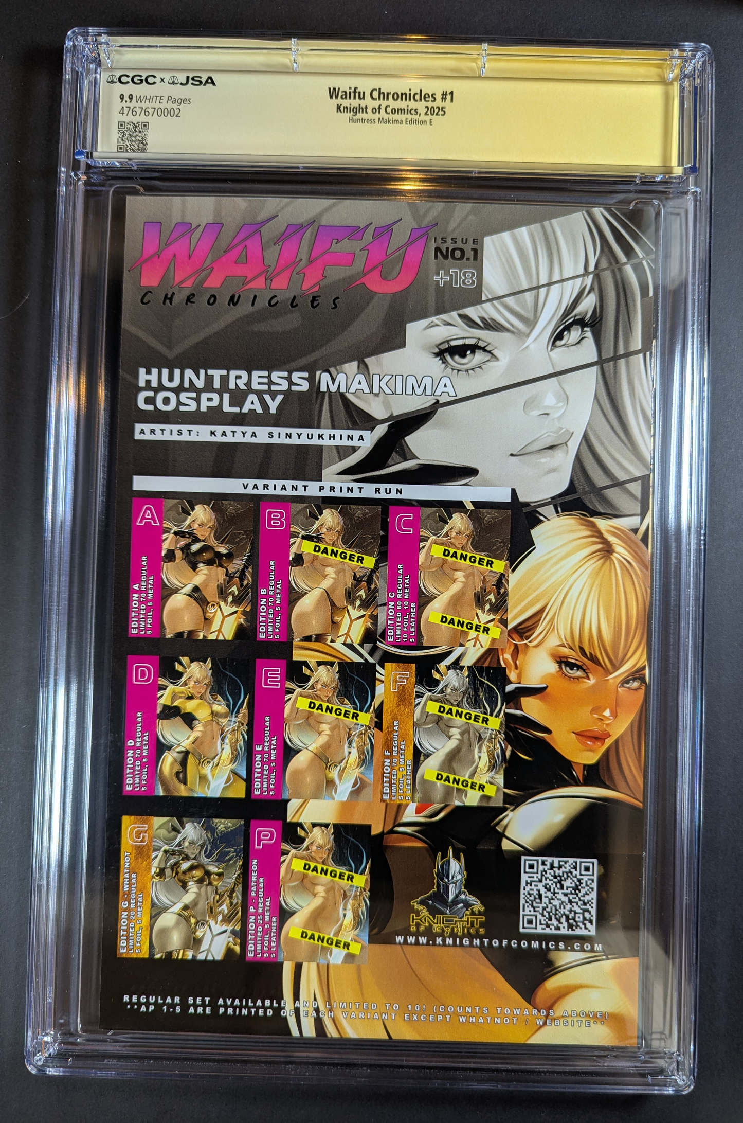 CGC 9.9 JSA | Waifu Chronicles "Huntress Makima" Cvr E Signed Katya Sinyukhina