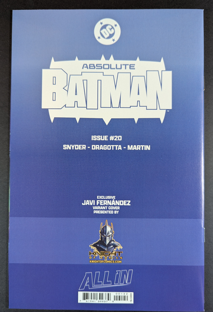 Absolute Batman #20 | Javier Fernandez Black & White Variant