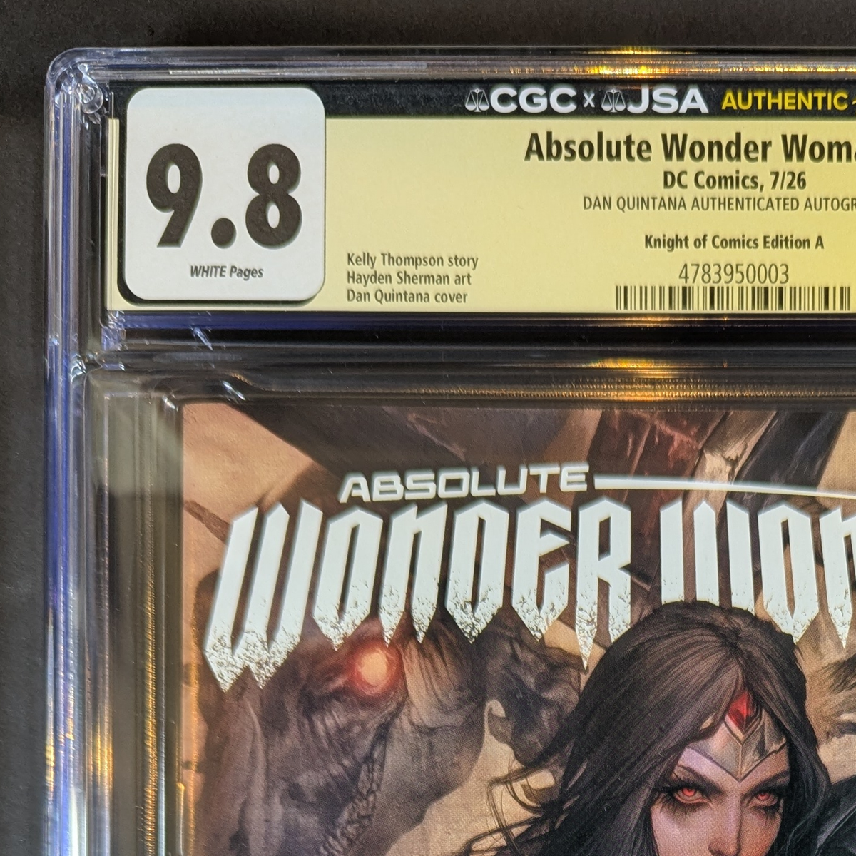 CGC 9.8 JSA Absolute Wonder Woman #1 | Trade Dan Quintana Signed