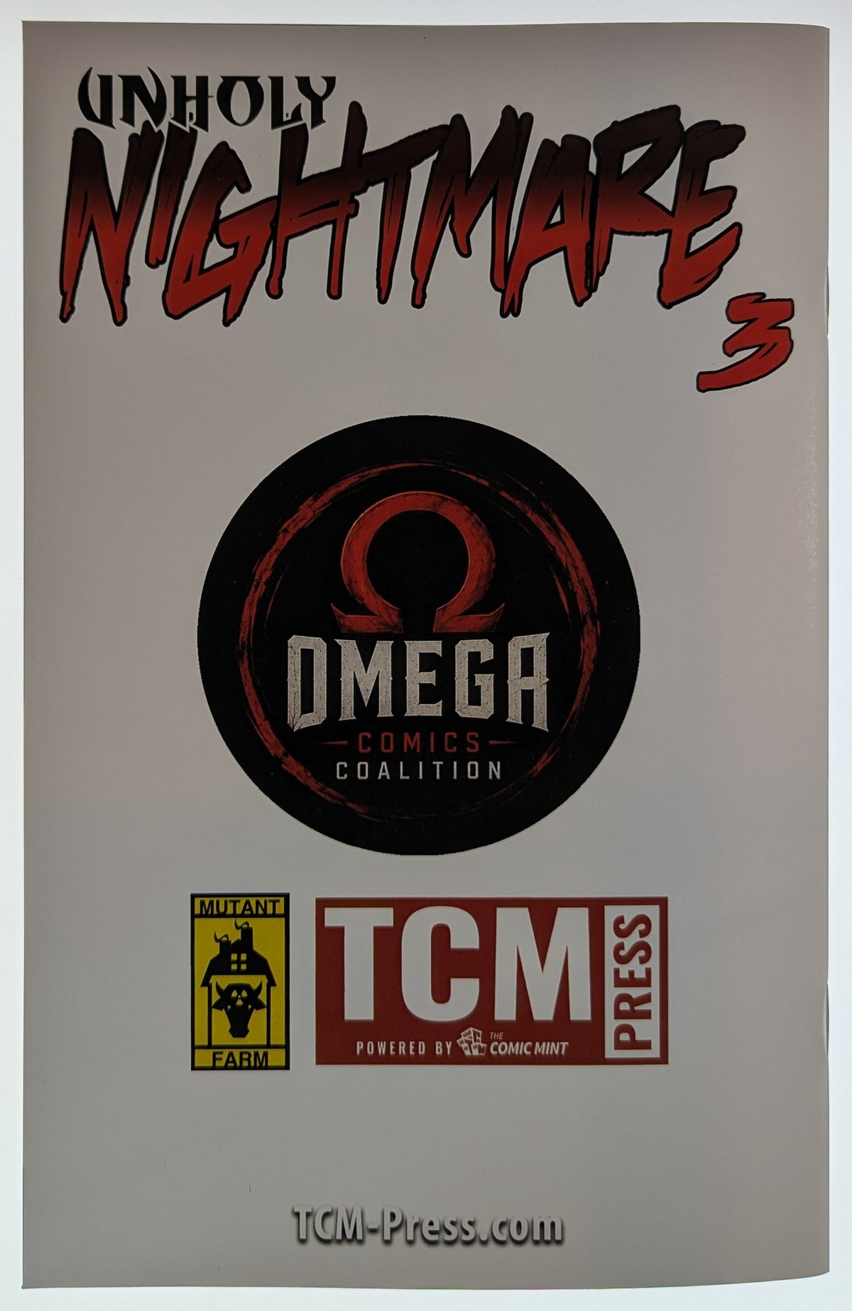 Unholy Nightmare #3 Cover C Trade Shane Connery Volk