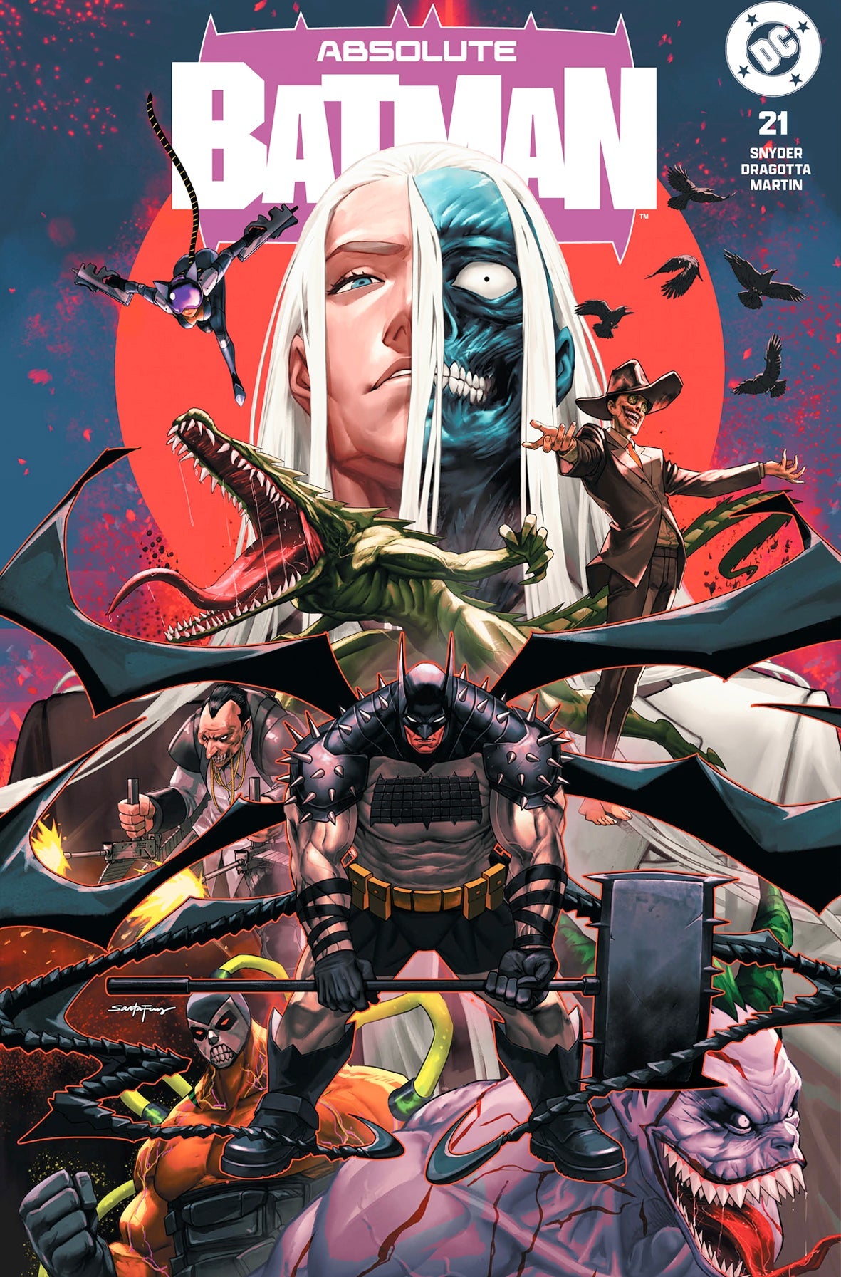 ABSOLUTE BATMAN #21 - SANTA FUNG TRADE, VIRGIN & SPOT FOIL VARIANT KNIGHT OF COMICS EXCLUSIVE BUNDLE SET (REGULAR COVER A FOR FREE) LTD 100