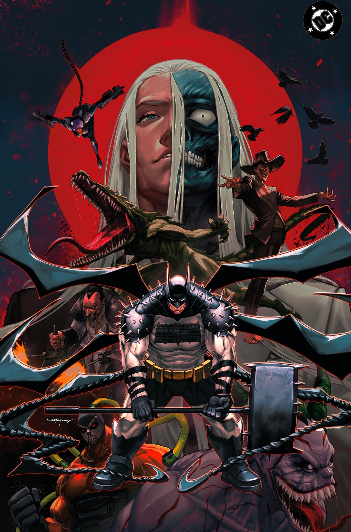ABSOLUTE BATMAN #21 - SANTA FUNG TRADE, VIRGIN & SPOT FOIL VARIANT KNIGHT OF COMICS EXCLUSIVE BUNDLE SET (REGULAR COVER A FOR FREE) LTD 100