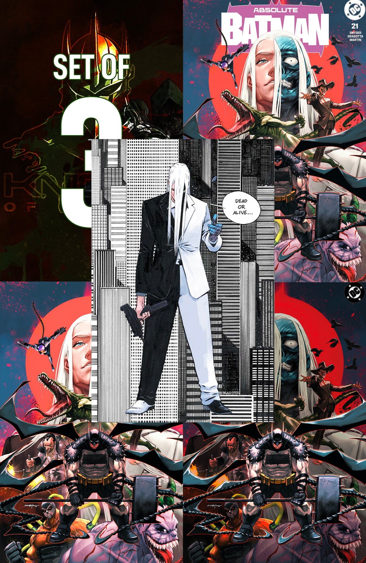 ABSOLUTE BATMAN #21 - SANTA FUNG TRADE, VIRGIN & SPOT FOIL VARIANT KNIGHT OF COMICS EXCLUSIVE BUNDLE SET (REGULAR COVER A FOR FREE) LTD 100