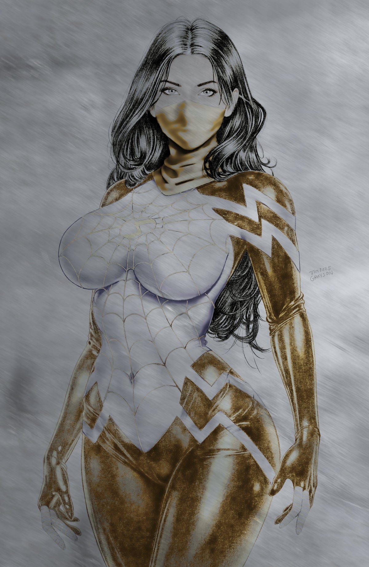 WAIFU CHRONICLES #1 - GHOST SPIDER COSPLAY - TIM GRAYSON COVER B METAL KNIGHT OF COMICS EXCLUSIVE LTD 5