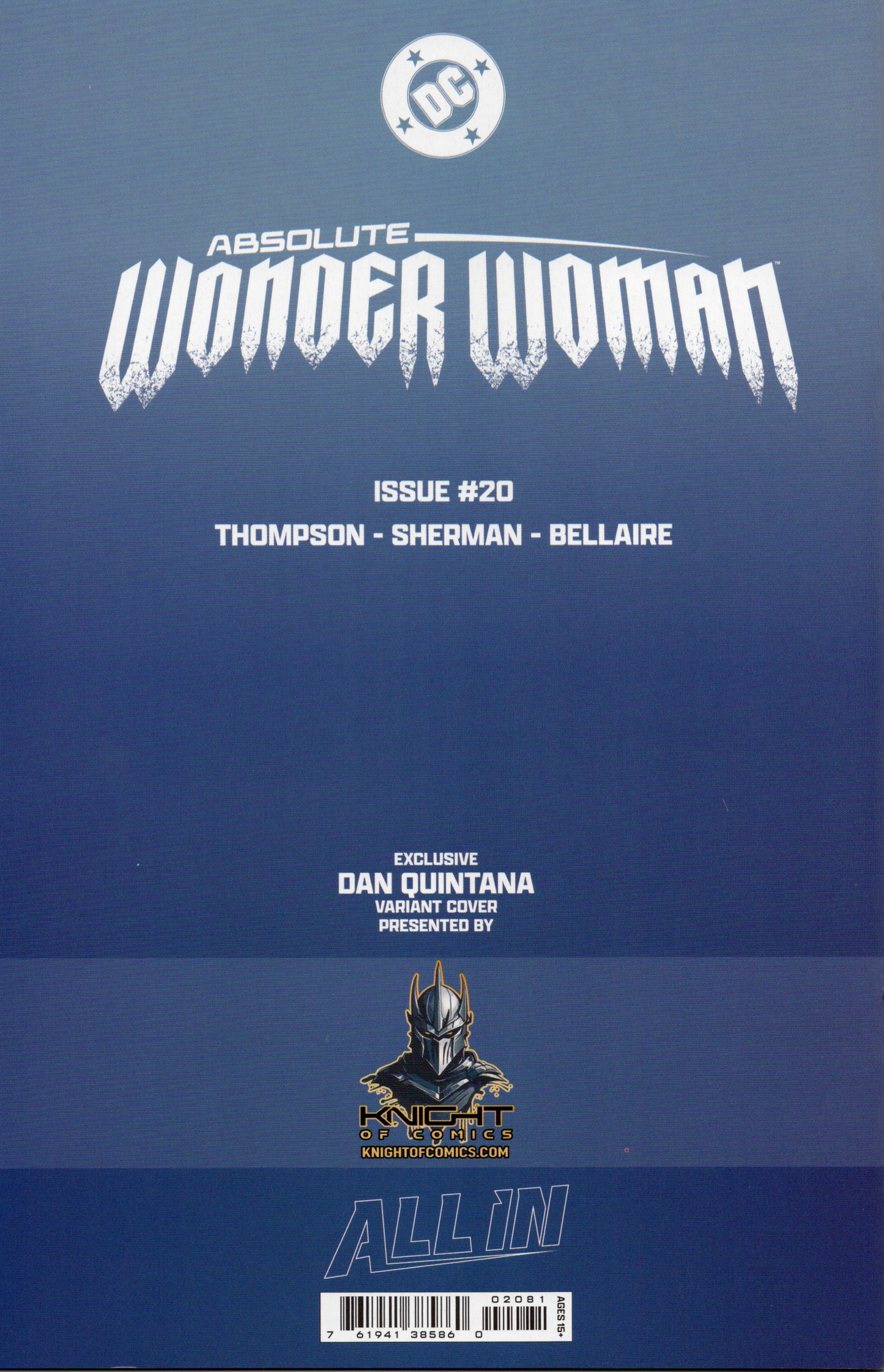 Absolute Wonder Woman #20 Dan Quintana Virgin SDCC 2026 Exclusive Hand Panted Acrylic Signed