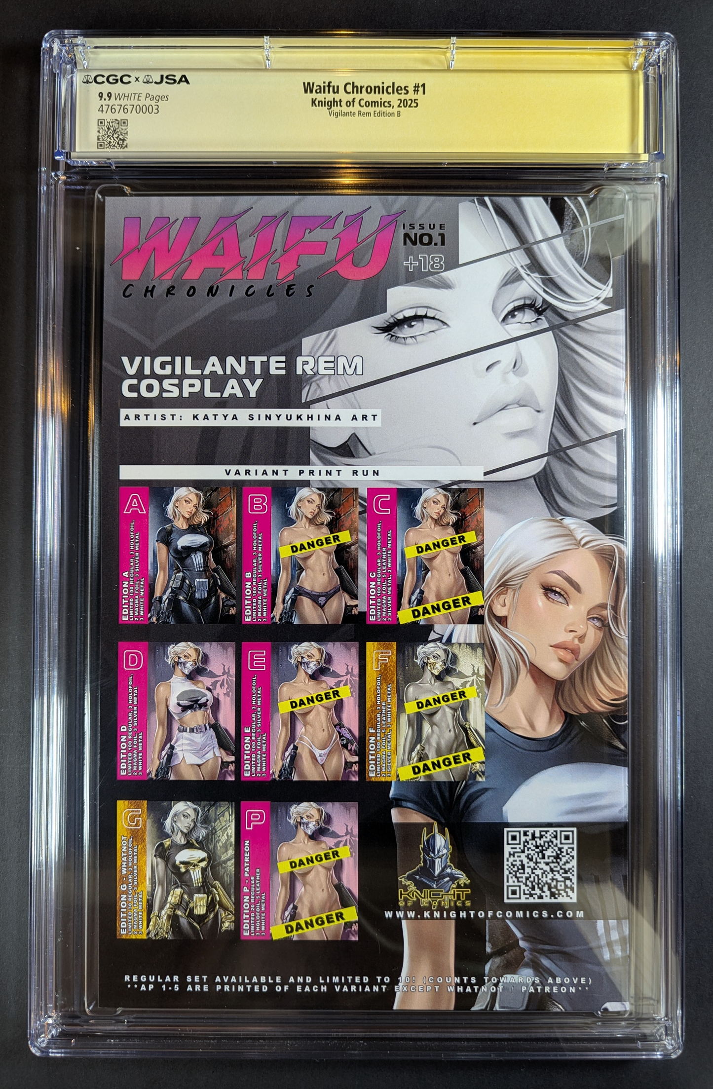 CGC 9.9 JSA | Waifu Chronicles "Vigilante Rem" Signed/Remark Katya Sinyukhina