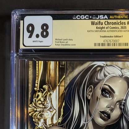 CGC 9.8 JSA | Waifu Chronicles "Troublemaker" | Cover F Signed Katya Sinyukhina