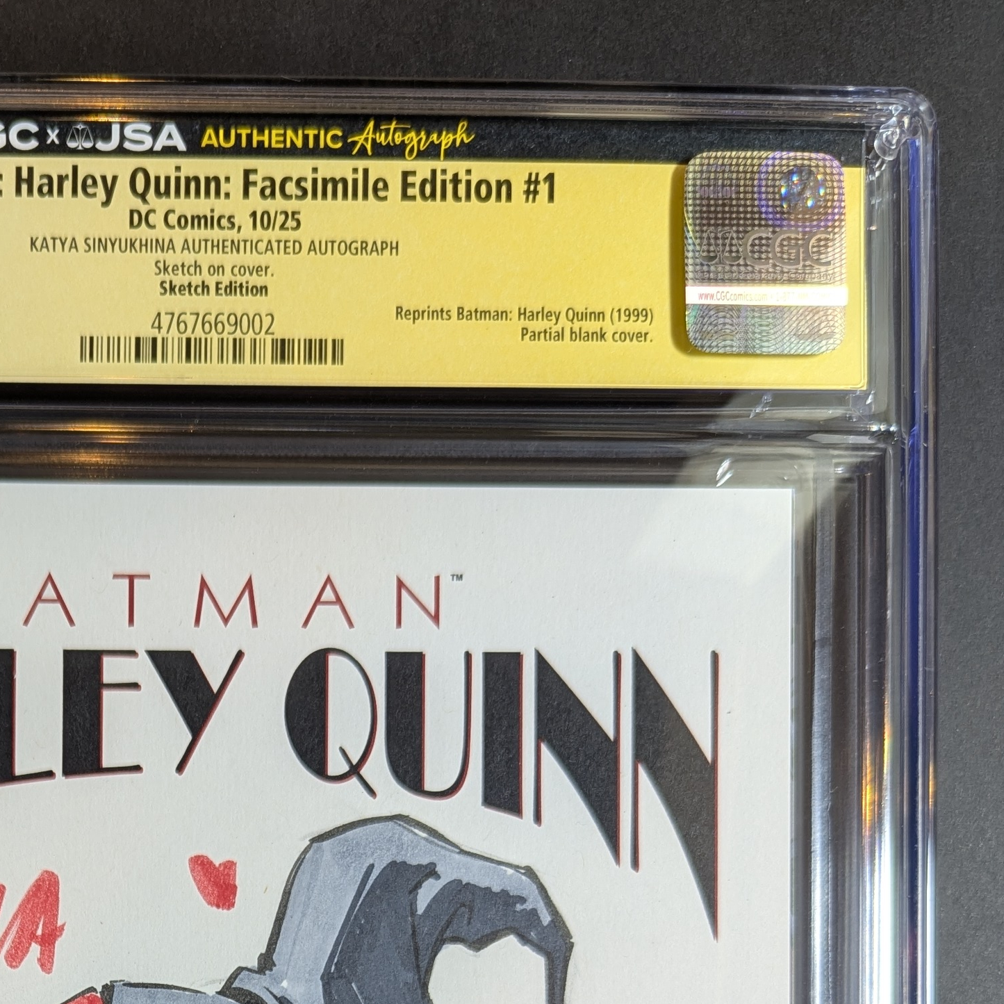 CGC 9.8 JSA | Batman Harley Quinn | Katya Sinyukhina Original Sketch 1/1